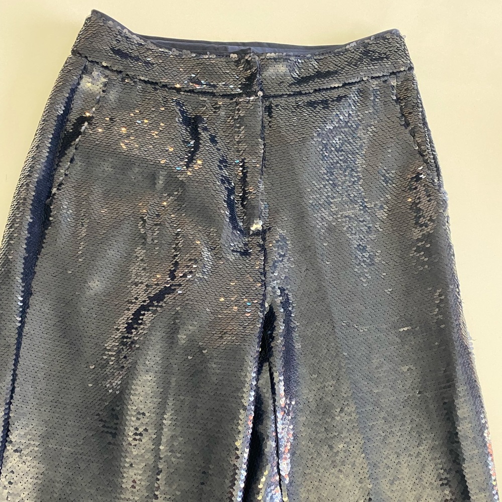 Elie Tahari Navy Blue Sequin Pants